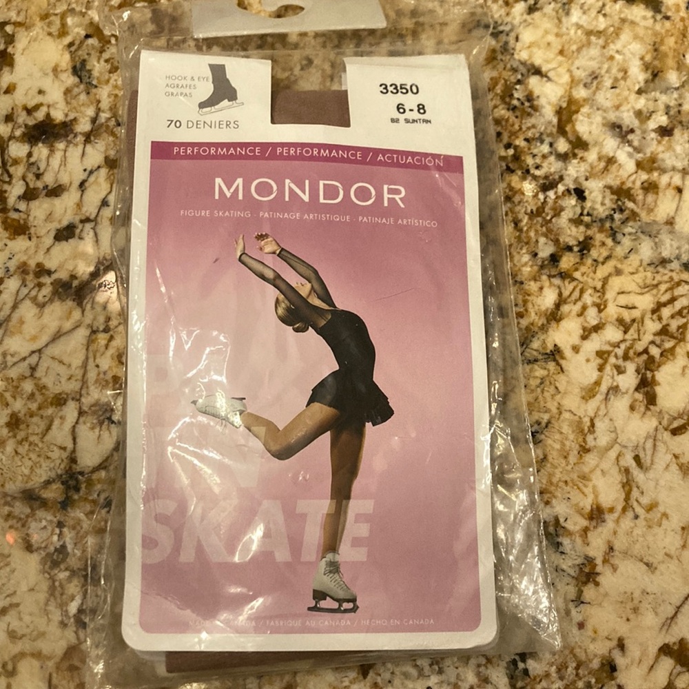 Brand new in package Mondor figure skating tights size 6-8